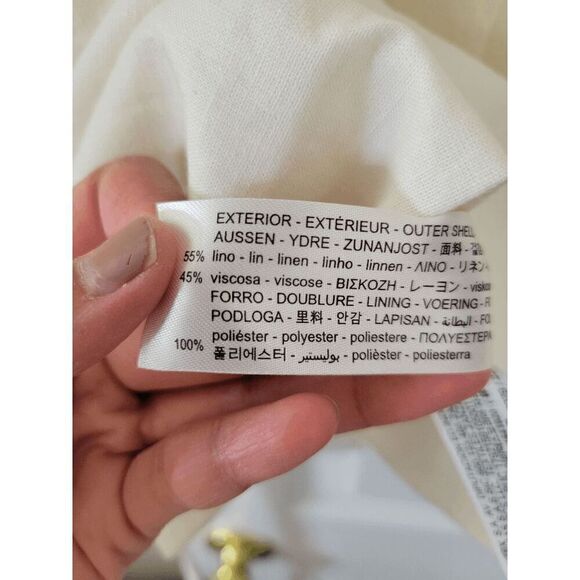 ZARA Linen Belted Jacket in cream L NWT - Picture 9 of 9